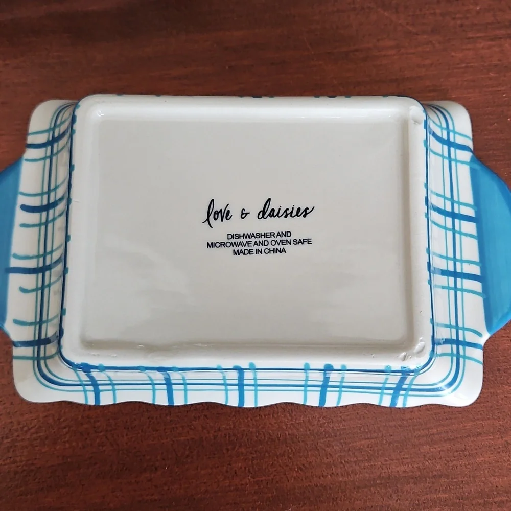Ramekin Dip Set & Serving Dish 3 Piece Set  Love & Daisies NWOT